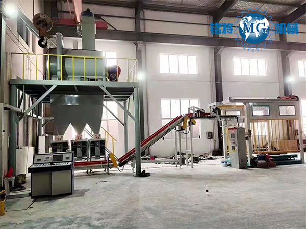 江蘇張家港輕質石膏砂（shā）漿（jiāng）自動化生產線安裝收尾！馬（mǎ）上（shàng）準備試機啦！