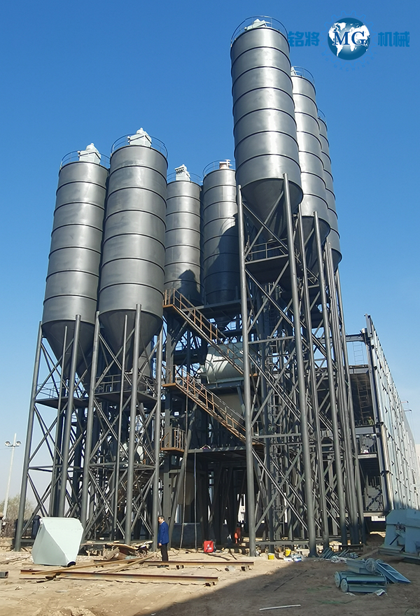 北京北鵬時產100噸幹粉砂漿設備主體（tǐ）已經完工