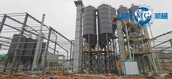 湖北雙信宜昌幹粉砂漿設備現場